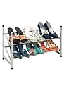 Chrome Extending Stacking 12 Pair Shoe Rack