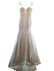 Mermaid Crystal Crystals Lace Organza  Dress