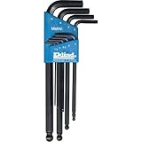 Eklind 13609 Ball-Hex-L Key Set, 1.5mm to 10mm, Long, 9-Piece