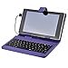 Faux Leather Case with Standard USB Keyboard for 7-Inch Android Tablet PC-Purple