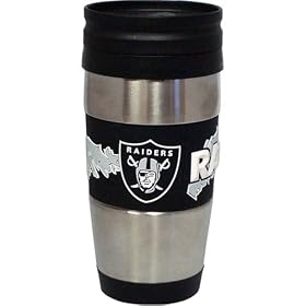 Oakland Raiders 16 Ounce Stainless Steel Travel Tumbler