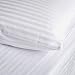 JASMINE Bed Sheet Set 100% Egyptian Cotton Sateen Stripe 400 Thread Count.(White) Queen
