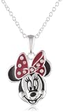 Girls Disney Minnie Silver Plated Brass Enamel 0.5" Height Pendant Enhancer