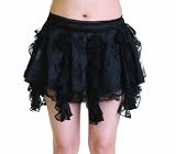 Living Dead Souls Womens HANDKERCHIEF LACE SATIN SKIRT- Black