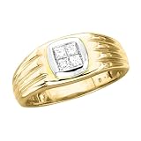 14K Two Tone Gold 1/4 ct. Princess Cut Diamond Men's Ring