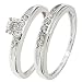 1/4 CT. T.W. Round Cut Diamond Engagement Ring and Ladies' Wedding Band Set 10K White Gold - Size 7