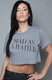 Double Dees The Mad as a Hatter Crop Tee,T-shirts for Women