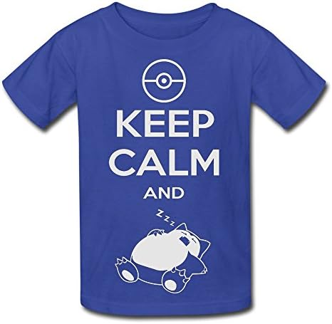Keep Calm And Carry On Snorlax Sleep On Pokemon Youth's T Shirt RoyalBlue