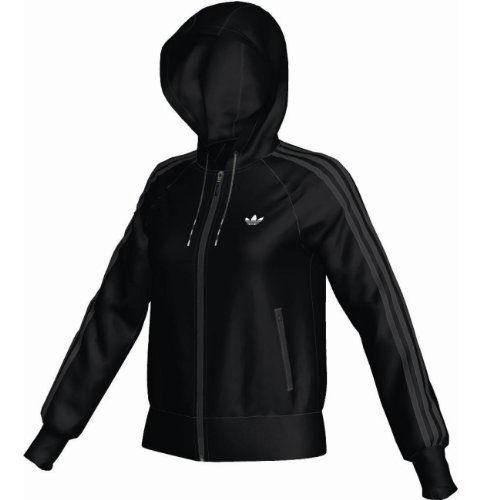 Adidas Damen Kapuzenjacke Fleece Zip, black/running white, 42, V32753