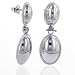 Sterling Silver Double Oval W/Border Dangle Earring