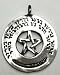 Pewter circular pendant has abundance spell engraved on it. " 3 x 3, 9 x 9, True Abundance is now mine" Approx. 1 1/4" in dia. lead-free pewter.