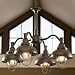 Grand River Lodge Fisherman's FourLight Chandelier (Weathered copper)
