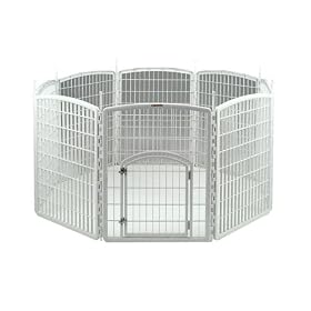 IRIS Plastic Exercise / Containment Pet Pen for Dogs, 8 Panel, White