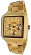 Tense Wood Square Dial Multifunction 3 Dial Unique Maple Mens Watch B7305M