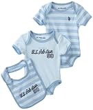 U.S. POLO ASSN. Baby-Boys Newborn Two Pack Onsie Bib Set
