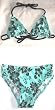 Girls 7-16 2-piece Swimwear Triangle Top Bikini Aqua/Black