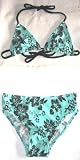 Girls 7-16 2-piece Swimwear Triangle Top Bikini Aqua/Black