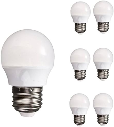 KINGSO Pack of 6 E26 3W 8 LED Bulbs 25W Incandescent Bulb Equivalent 200lm Pure White 6000K Not Dimmable 2835 SMD Globe Ball Style Light Energy Saving Lamps AC 110-120V