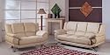 Amazing Modern Contemporary Cappuccino Leather Sofa Loveseat Living Room Set