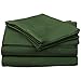 Superior Egyptian Cotton 300 Thread Count Bed Sheet Set, 1 Elastic Deep Pocket Fitted Sheets, 1 Flat Sheet, 1 Pillowcases, Soft Bedding, Luxury Sheets, Sateen Weave, Twin, Hunter Green