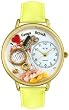 Whimsical Watches Unisex Cross Stitch Gold Watch G0450010