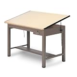 60 Inch Four Post Drafting Table - Mayline Office Furniture - 7736BSDBE by