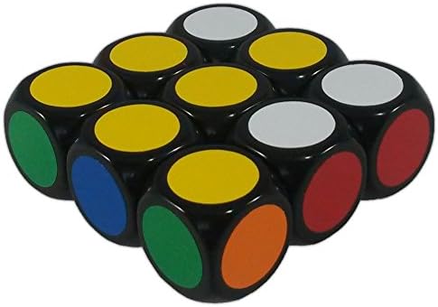 MagneticCube 3x3x1 Dice Puzzle: Black Opaque w/ Stickers