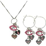 Pro Specialties Chicago Bears Breast Cancer Awareness Necklace & Earring Set