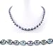 AugustinaJewelry Single Strand 18 Inch 7-8mm Black Oval Shape Freshwater Cultured Pearl Necklace