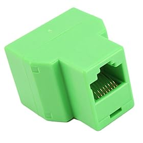 5 Pcs Green RJ45 CAT5 LAN Ethernet Splitter Connector Adapter: Electronics