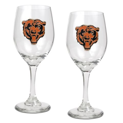 Chicago Bears Set of 2 Wine Glasses