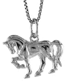 Sterling Silver 9/16 in. (15mm) Tall Horse Pendant