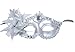 Venetian Style Silver Eye Costume Masquerade Mardi Mask