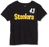 NFL Infant/Toddler Boys' Pittsburgh Steelers Troy Polamalu Name & Number Tee Shirt (Black, 3T)