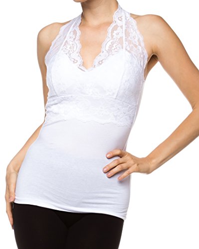 A S Sexy Lace Halter Sleeveless Tank Top By Bozzolo | Desertcart INDIA