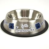 SEATTLE SEAHAWKS STAINLESS STEEL PET DISH DOG BOWL