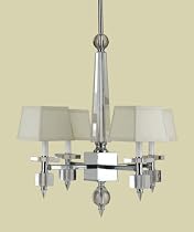 Candice Olson 6678-4H Cluny Chandelier Crystal with Chrome Base and Cream Silk Shade, Diameter 24-Inch by Height 29-Inch