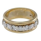 14K Two Tone Gold 3/4 ct. Machine Set Diamond Wedding Band (F-G Color, VS1 Clarity)