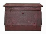 Bread Box Country Rustic Primitive Aged Wood Finish Burgundy/black