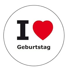 I love Geburtstag Aufkleber - 10 cm Durchmesser