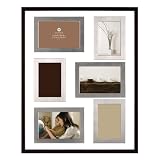 Burnes of Boston 486860 Delancy Floating 6 Opening Collage Picture Frame, Espresso and Pewter