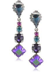 Sorrelli "Northern Lights" Multi-Cut Linear Silver-Tone Post Drop Earrings
