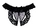 Trixx Intimates Women's Leopard Open Crotch Open Rear Thong Black