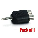 iMBAPrice® 2 RCA Female to 1 3.5mm Stereo Adapter [1 Pack]