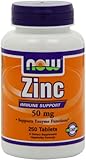 Now Foods Zinc Gluconate 50mg Tablets, 250-Count
