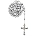 Silver Crystal Rosary with Faceted Rondell Beads