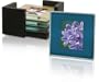 Sarah Peyton Multi-Color Glass Photo Coasters, with Storage Rack