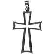 Hollow Cross - Sterling Silver Pendant Necklace