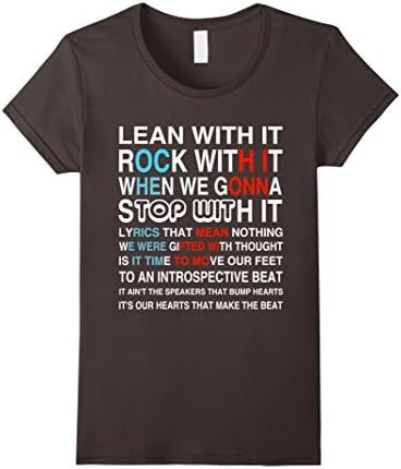 Women's Lean With It Rock With It Stop With It T Shirt Medium Asphalt