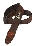 Levy's Leathers Cotton Guitar Strap with Chevron Patch,Brown